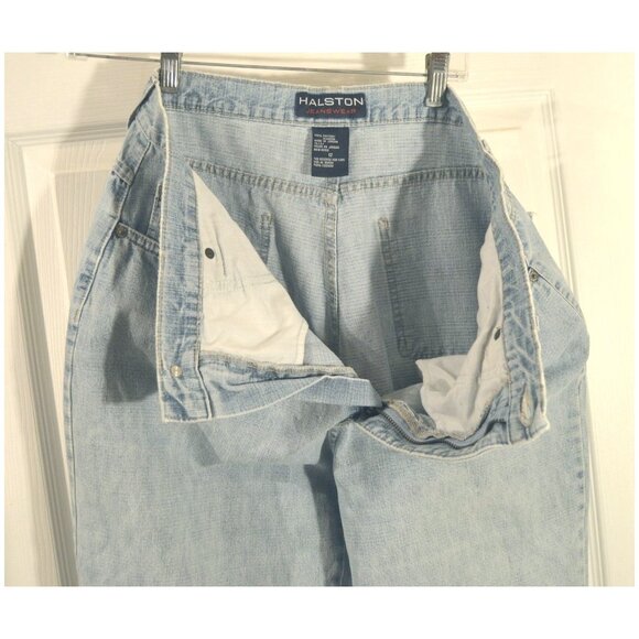 Halston Jeanswear Women's Blue Jeans Size 12 Capri Length Wide Leg PT1209 - Picture 5 of 7